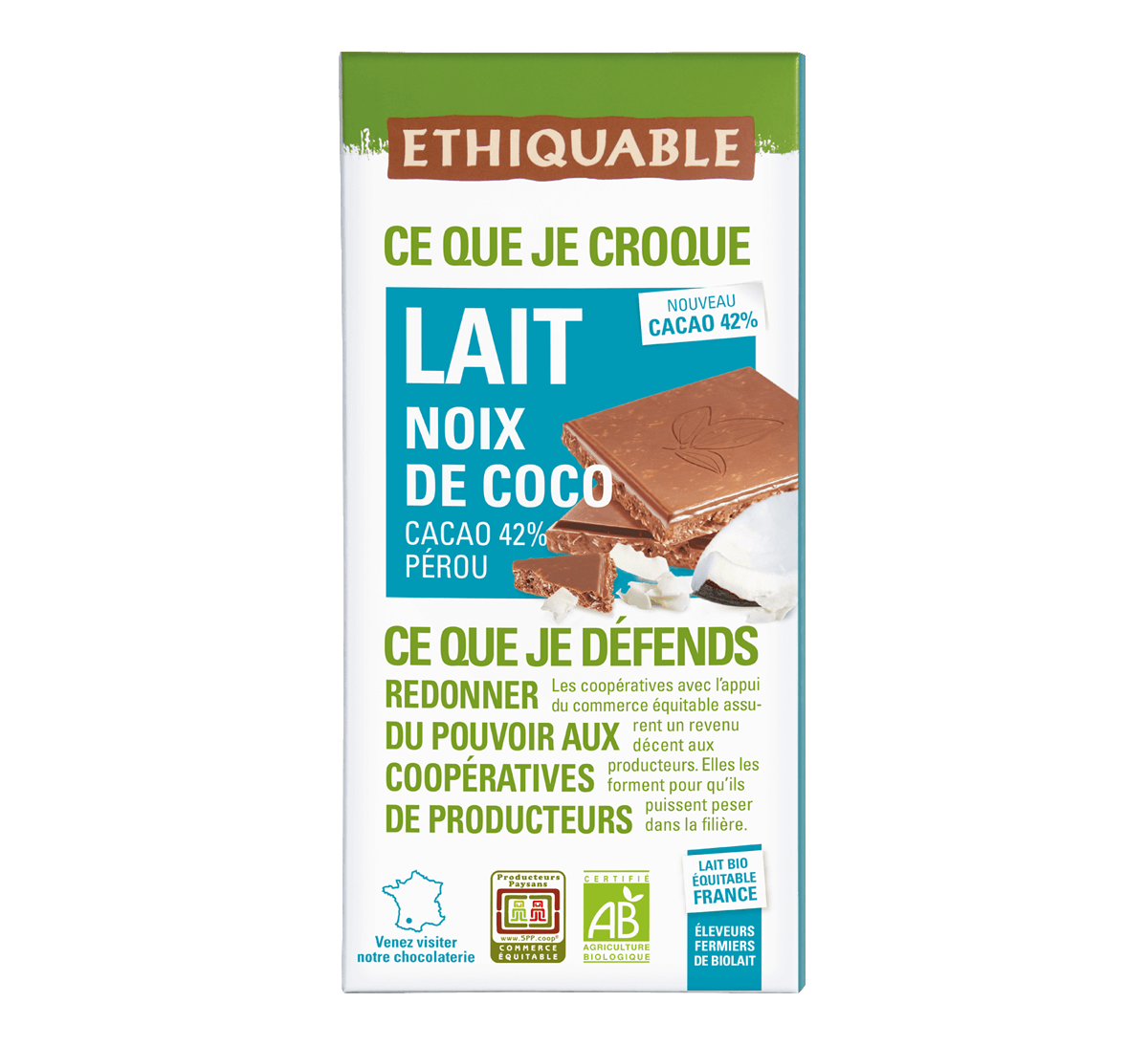Chocolat vegan au lait de coco 80g