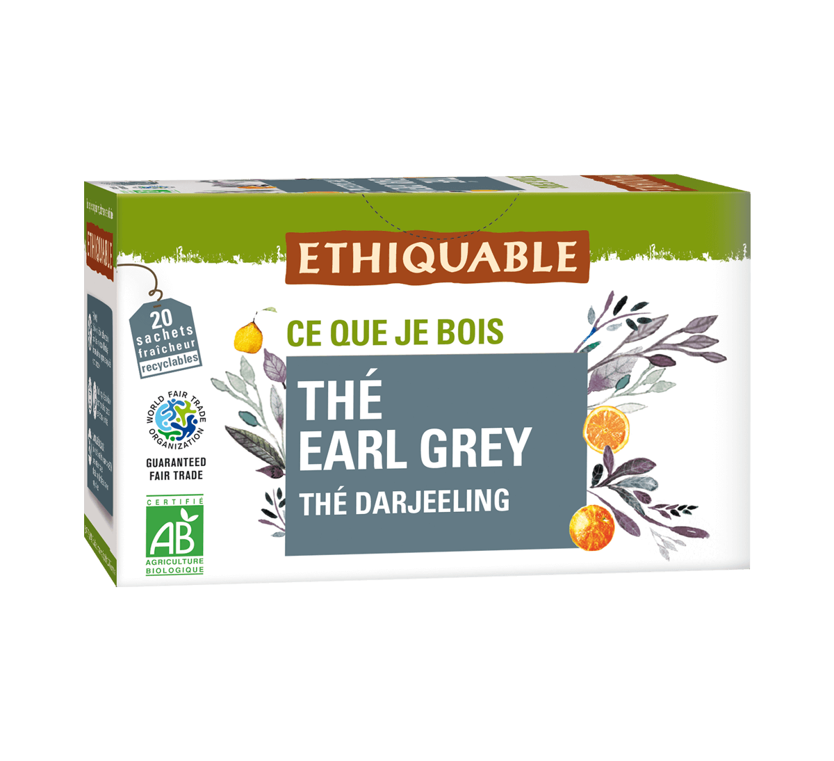 Thé vert Earl Grey bio – feuilles entières vrac